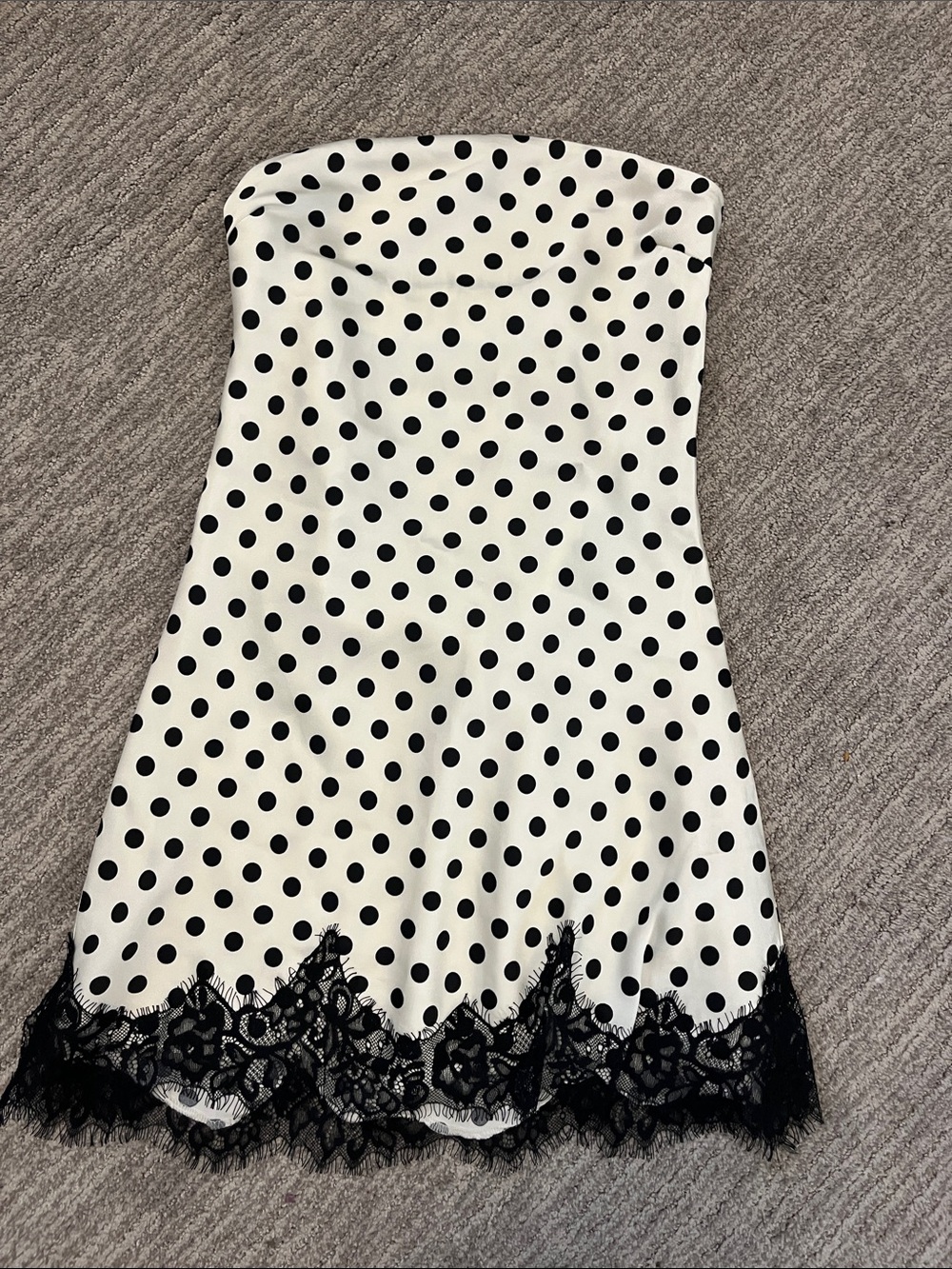 Stella Laguna Beach Black & White Polka Dot Strapless Mini Dress size small